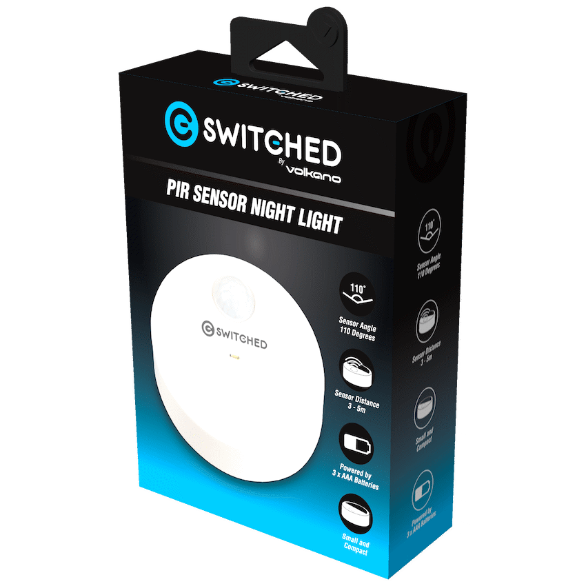Switched PIR Sensor Night Light - White