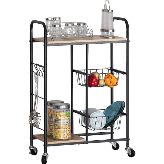 Everfurn Lucca Kitchen Cart - Black