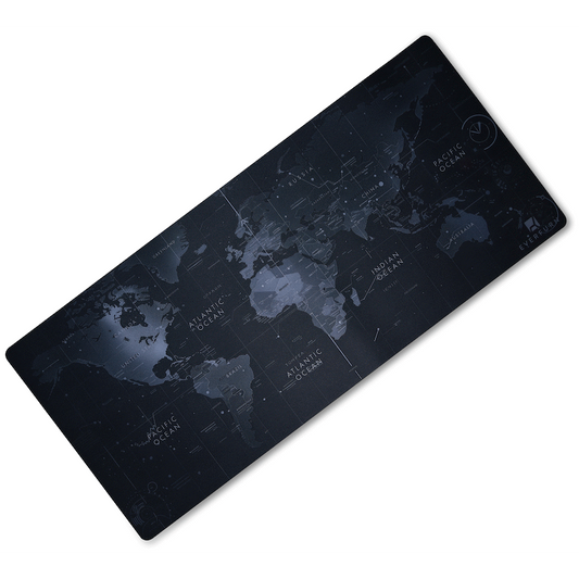 Everfurn Desk Mat - World Map - Large - Black - Non-Slip