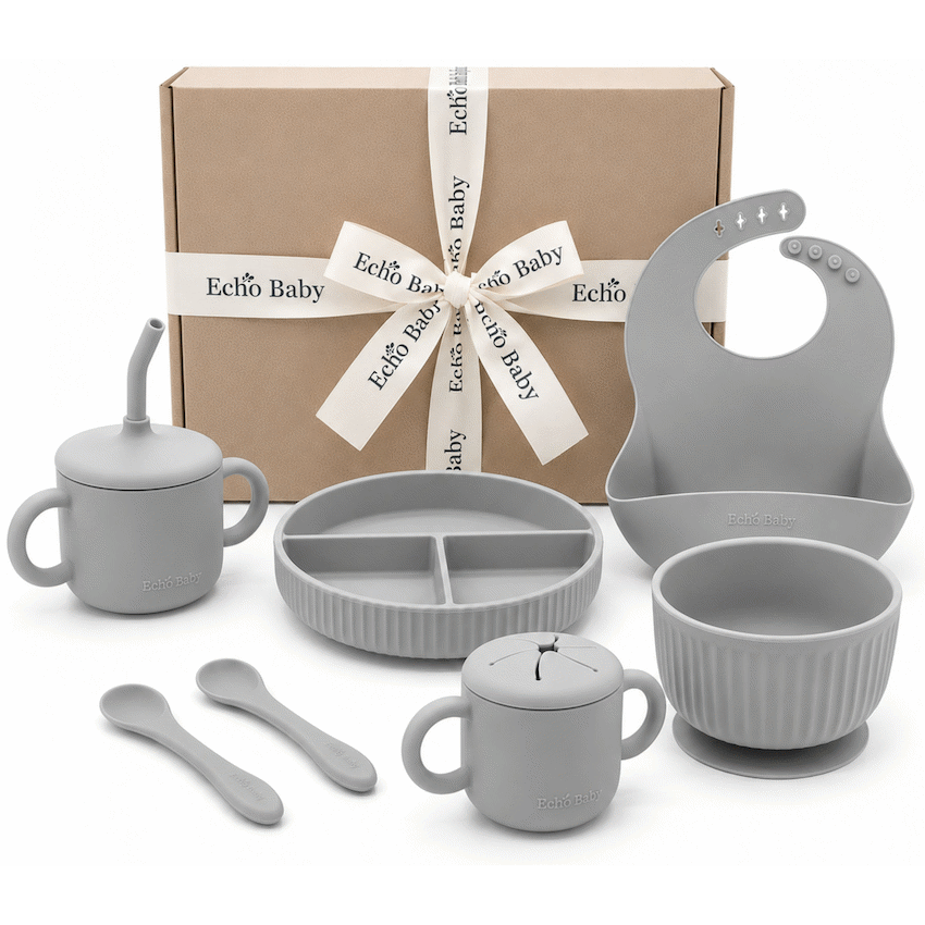 Echo Baby Silicone Feeding Bundle - Set of 6 - Stone