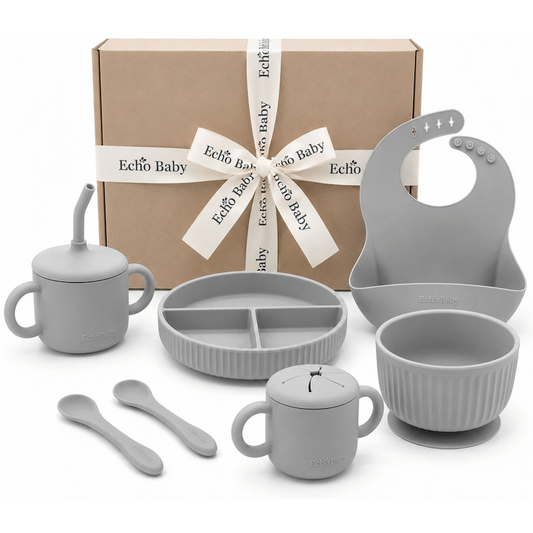 Echo Baby Silicone Feeding Bundle - Set of 6 - Stone