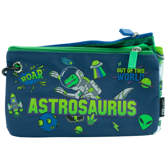Quest 3 Piece Pencil Case Set - Astrosaurus - Green