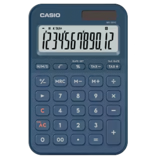Casio MS-20YC-NY 12 Digit Desk Calculator Navy