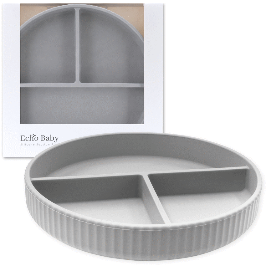 Echo Baby Silicone Suction Plate - Stone