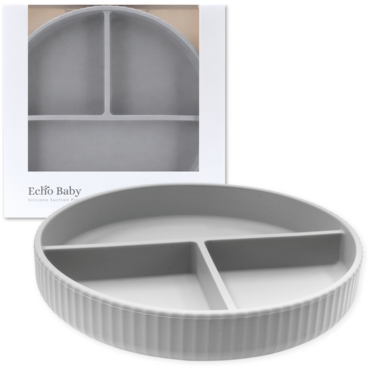 Echo Baby Silicone Suction Plate - Stone
