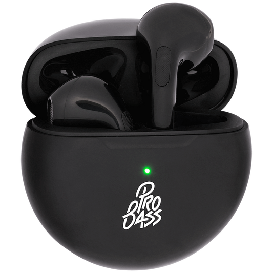 Pro Bass Future Series True Wireless Earphones with Charging Case - Black