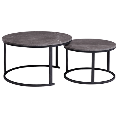 Everfurn Nile Nesting Coffee Table Marble, 2 Piece
