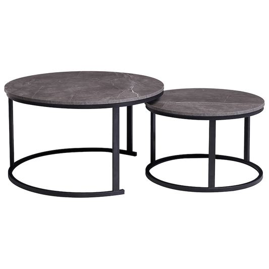 Everfurn Nile Nesting Coffee Table Marble, 2 Piece