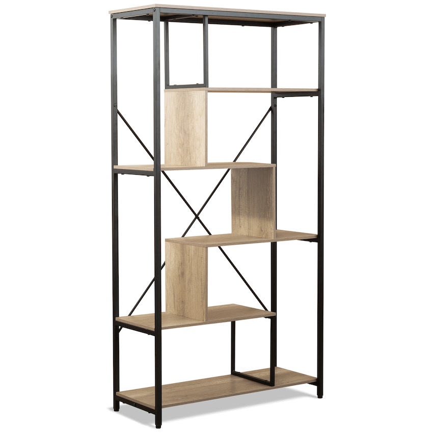 Everfurn Vector Large Bookshelf with Steel Frame