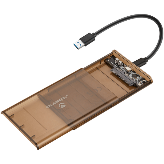 Volkano Armor Series 2.5" USB-C External Hard Drive Enclosure (HDD/SSD) - Black
