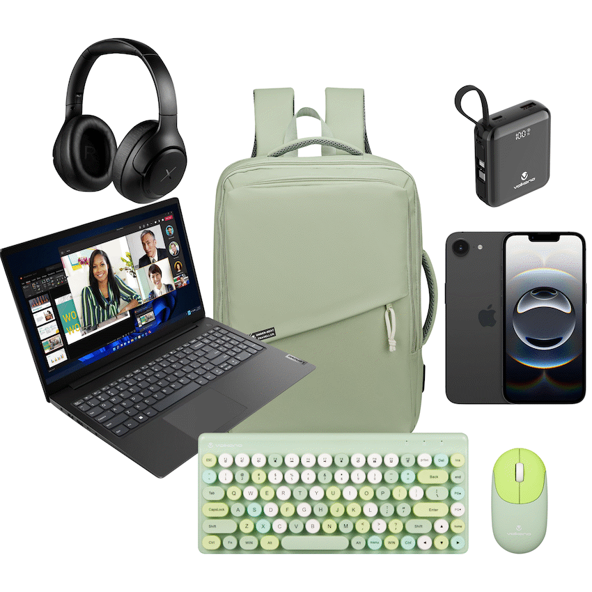 Lenovo V15 AMD R3 8/256 + Iphone 16e (Bag+Headphone+Powerbank+KBM)