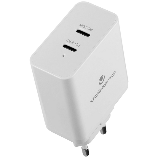 Volkano Potent Duo Series 65w Dual PD Compact Wall Charger
