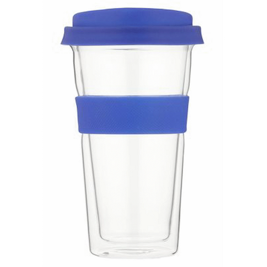 Snappy Thermal Glass Tumbler 400ml Blue