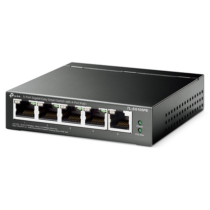 TP-Link TL-SG105PE 5-Port Gigabit Easy Smart Switch with 4-Port PoE+