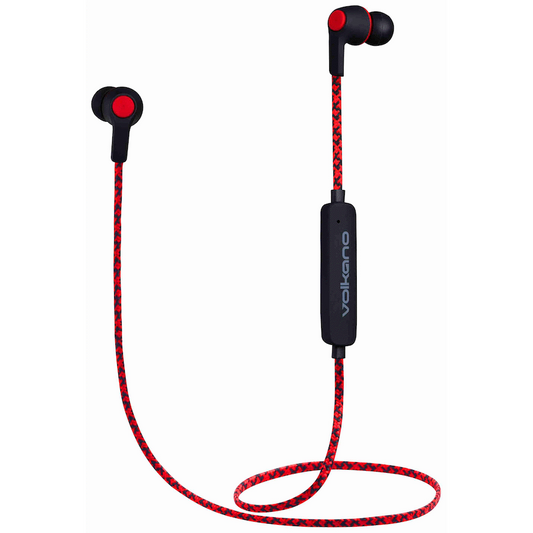 Volkano Moda - Nylon Bluetooth Earphones with Carry Case - RD