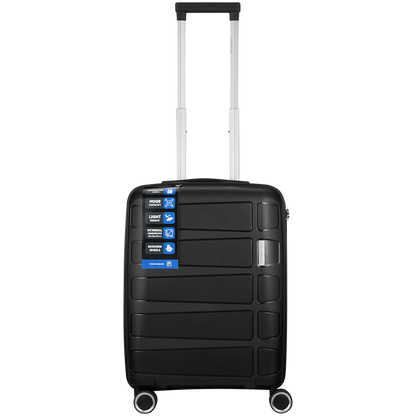 Travelwize Tourer PP 55cm 4-wheel Spinner Luggage Black