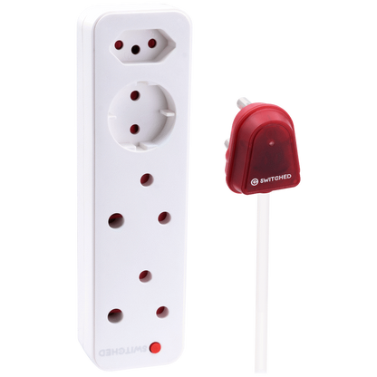 Switched High Surge 4-Way Multiplug 0.5m 1140J