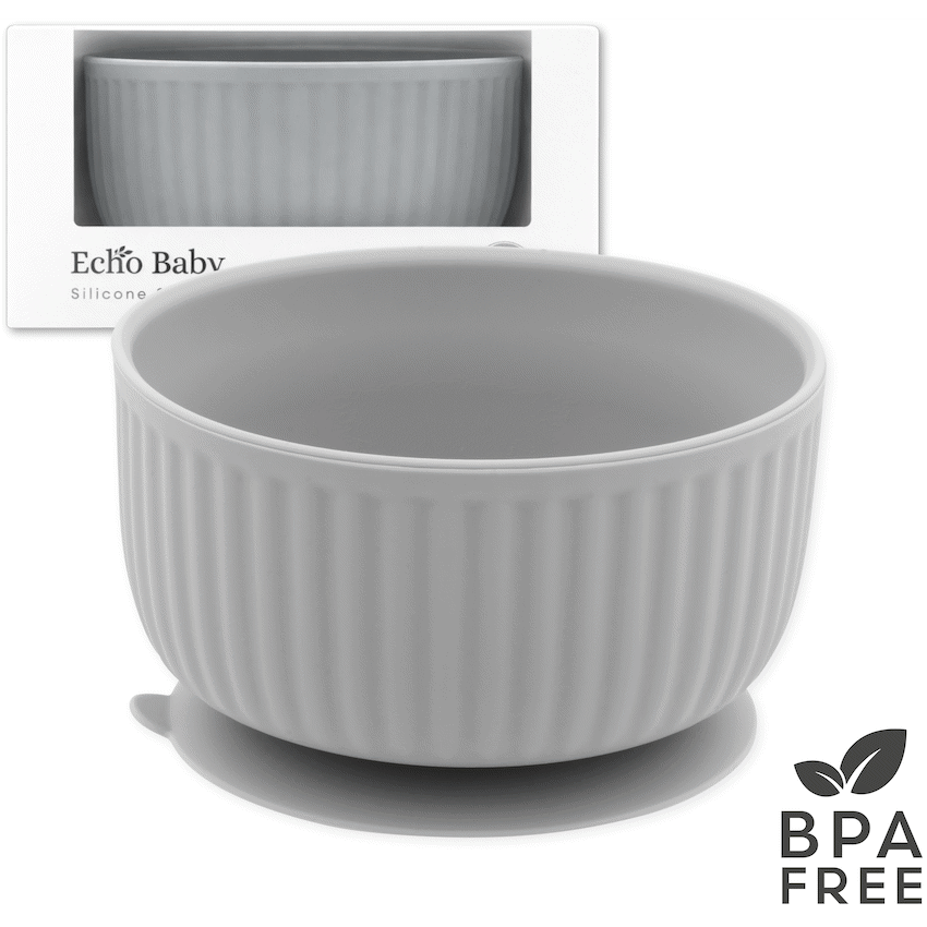 Echo Baby Silicone Suction Bowl - Stone