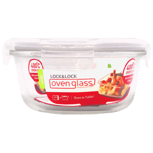LocknLock Euro Glass container rnd 380ml ( Order in Qty of 6)