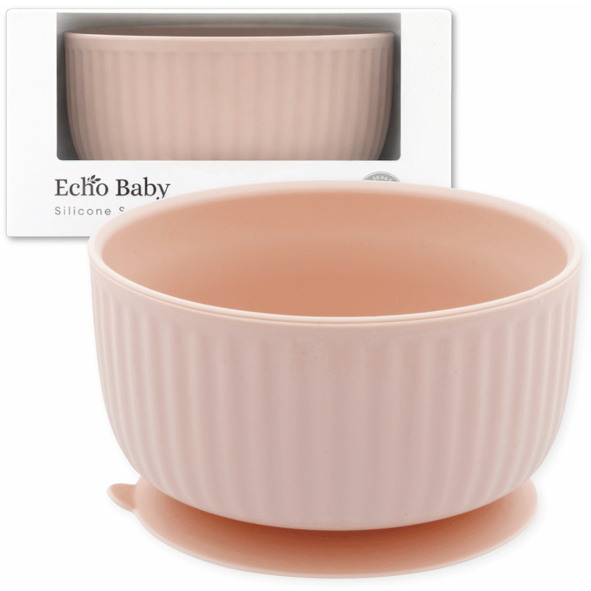 Echo Baby Silicone Suction Bowl - Rose