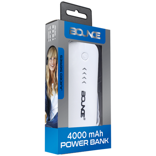 Bounce Juiced 4000mah Power Bank - White