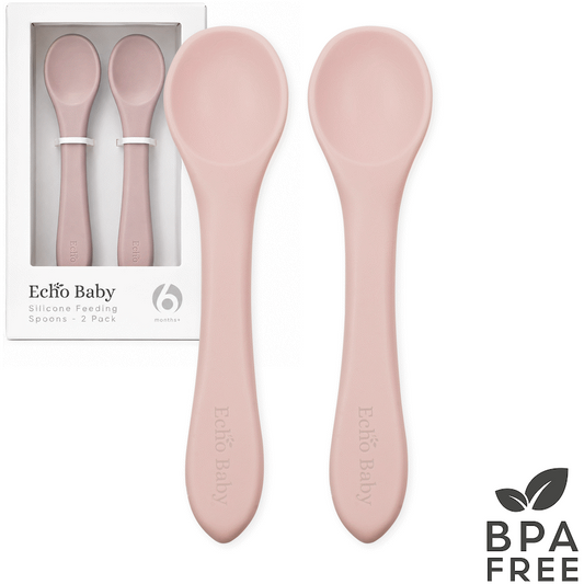 Echo Baby Silicone Feeding Spoons 2-Pack - Rose