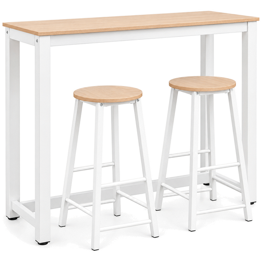 Everfurn Chenin 3-Piece Bar Table & Stool Set with Powder-Coated Frame