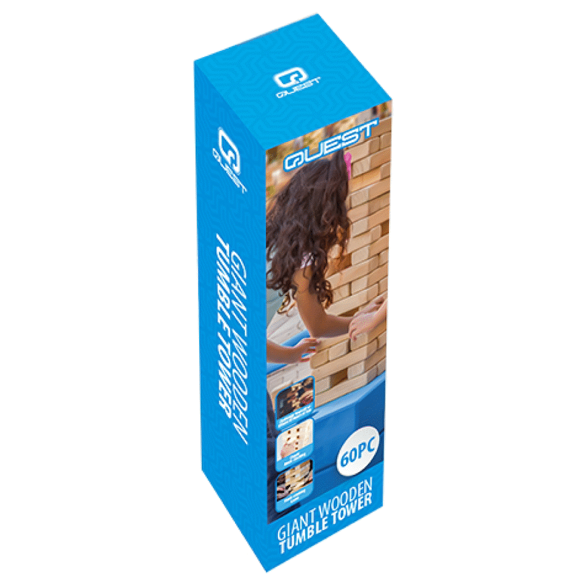 Quest Giant Wooden Tumble Tower (60 Pc) - Natural