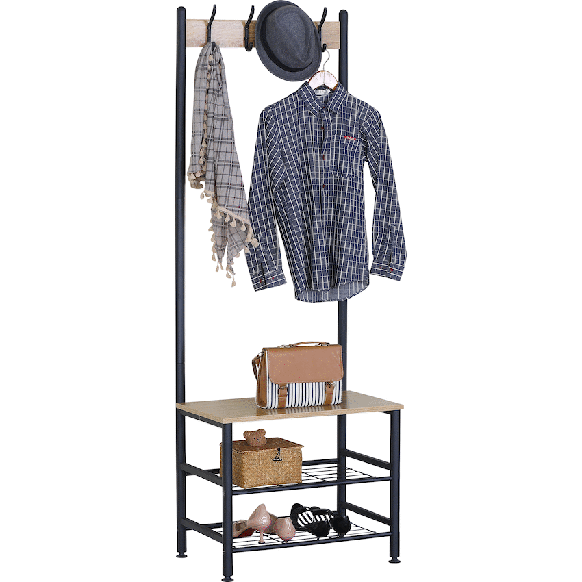 Everfurn Lucca Coat Rack - Oak