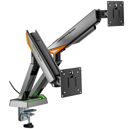 Volkano Gaming Void Series- Dual Arm Full Motion Monitor mount - RGB - GR