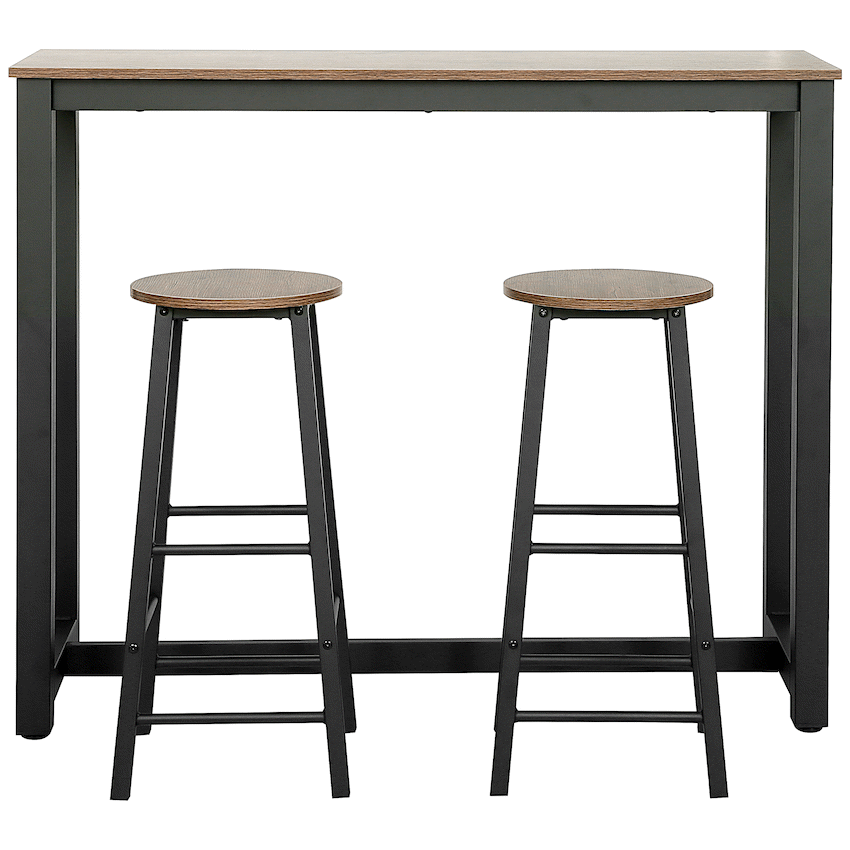 Chenin 3-Piece Bar Table & Stool Set - Chestnut