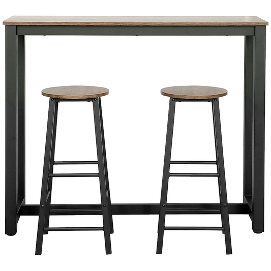 Chenin 3-Piece Bar Table & Stool Set - Chestnut