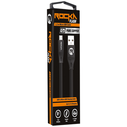 Rocka Flash Series Micro USB Cable 1.2m - Black