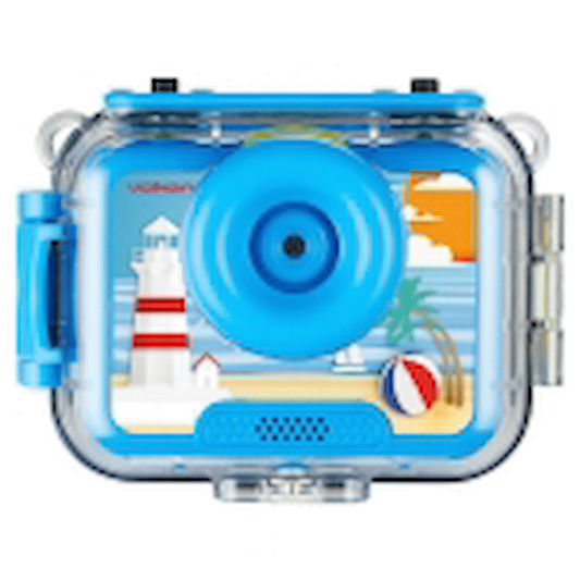 Volkano Kids Funtime 2.0 Series Waterproof Camera with 180deg Rotatable Screen - Blue