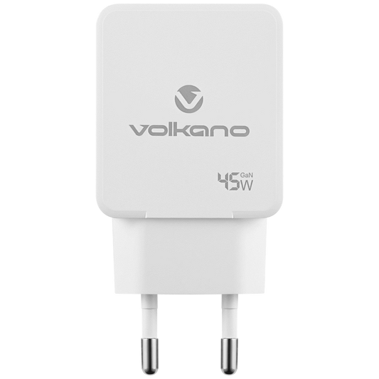 Volkano Potent Plus series 45W GaN Compact Dual USB and USB-C PD Wall Charger