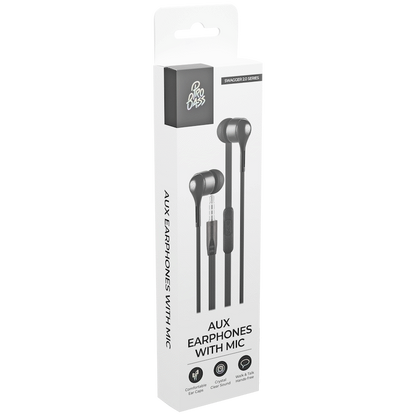 Pro Bass Swagger 2.0 Series - Boxed Auxiliary Earphone with Mic - Black