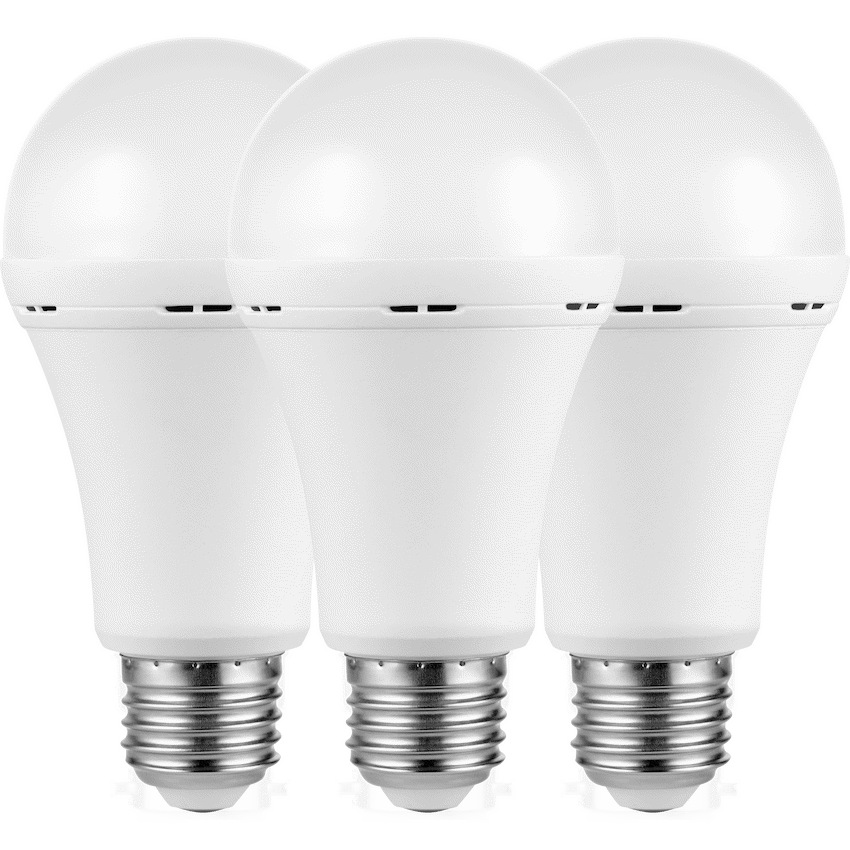 SWITCHED 5W A60 Rechargeable E27 LED Light Bulb CW - 3 Pack