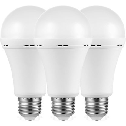 SWITCHED 5W A60 Rechargeable E27 LED Light Bulb CW - 3 Pack