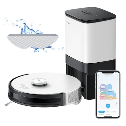 TP-Link Tapo RV30 Plus LIDAR Vacuum, Mop, Auto Empty, Gyroscope, 5000 mAh, 400 ml, 4L dust bag
