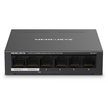 TP-Link Mercusys MS106LP 6-Port 10/100Mbps Desktop Switch with 4-Port PoE+