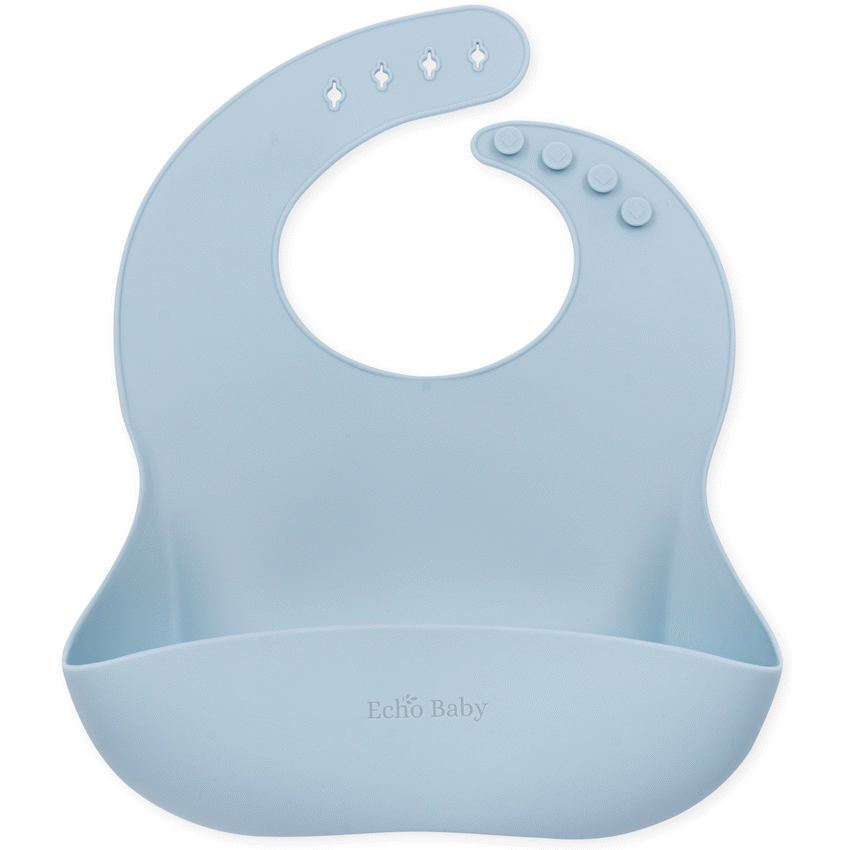 Echo Baby Silicone Bucket Bib - Powder Blue