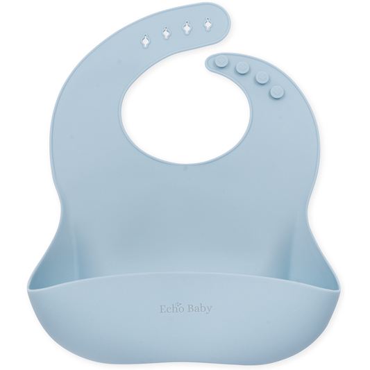 Echo Baby Silicone Bucket Bib - Powder Blue