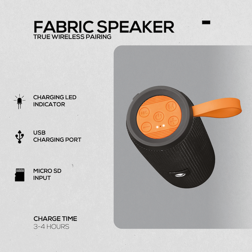 Volkano Stun 2.0 Series Bluetooth Speaker - Black