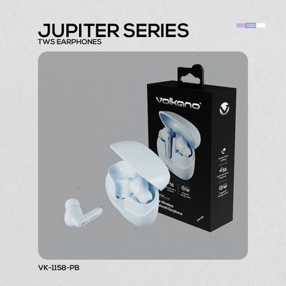 Volkano Jupiter Series TWS Earphones - Pastel Blue