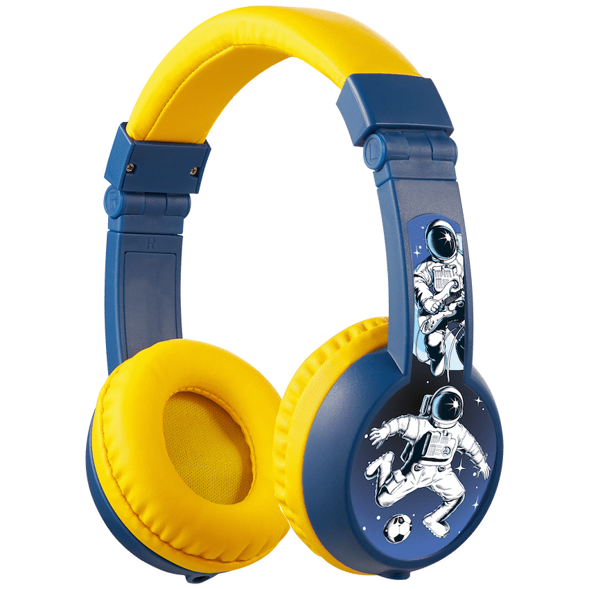 Volkano Sidekick Series Wired Kiddies Headphones with Share Port - Yellow/Blue