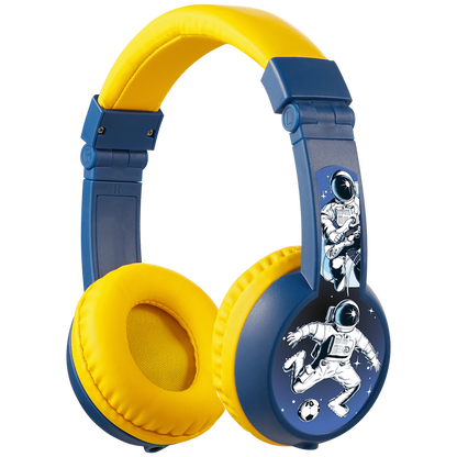 Volkano Sidekick Series Wired Kiddies Headphones with Share Port - Yellow/Blue