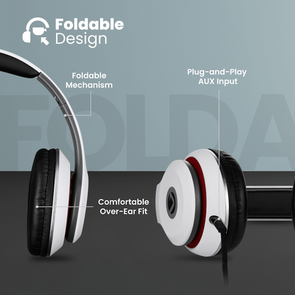 Volkano Falcon Series Headphones with Microphone - White