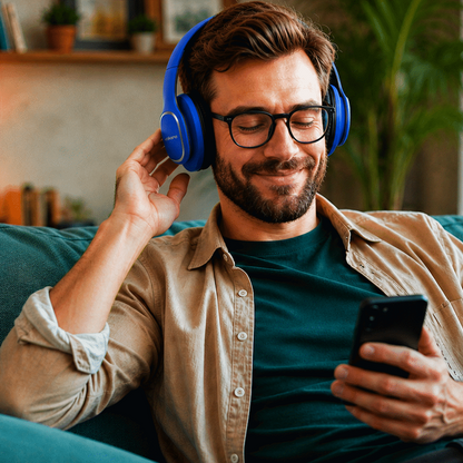 Volkano Phonic Series Bluetooth Full Size Headphones - Blue