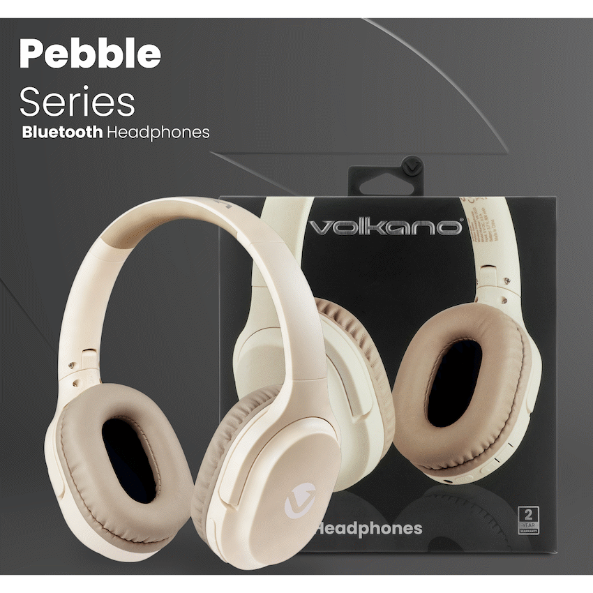 Volkano Pebble Series Bluetooth Headphones - Khaki