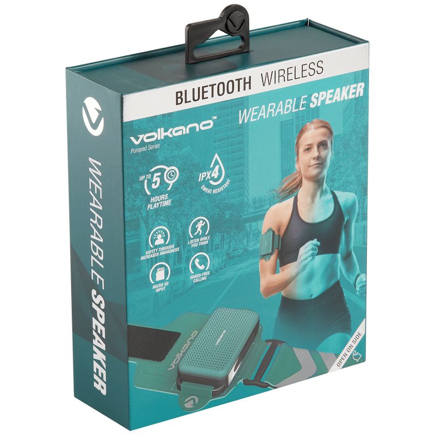 Volkano Pumped Series Wearable Speaker with Armband - Mint